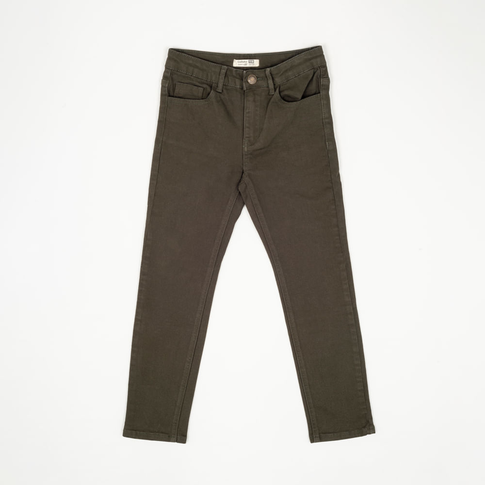 Jeans recto de color verde militar - Colloky Peru